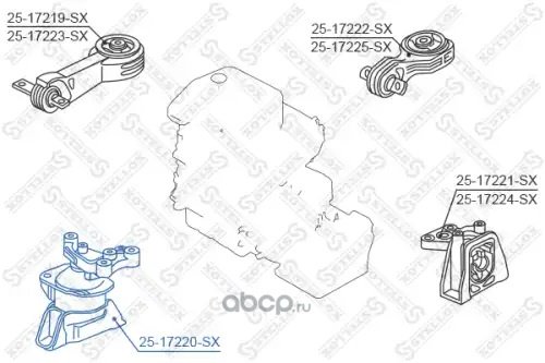 Stellox подушка двигателя 2517220SX купить,22750