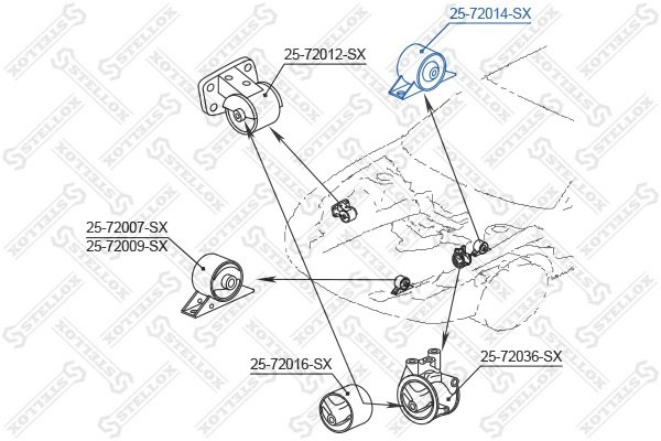 Stellox подушка двигателя 2572014SX купить,4945