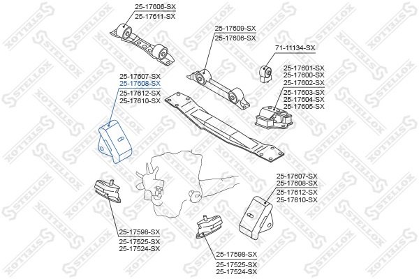 Stellox подушка двигателя 2517608SX