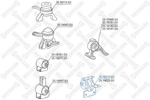 Stellox подушка двигателя 2519215SX