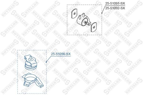 Stellox подушка двигателя 2551090SX