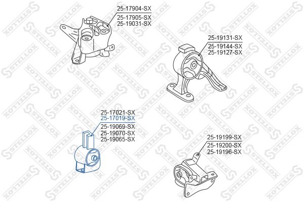 Stellox подушка двигателя 2517019SX
