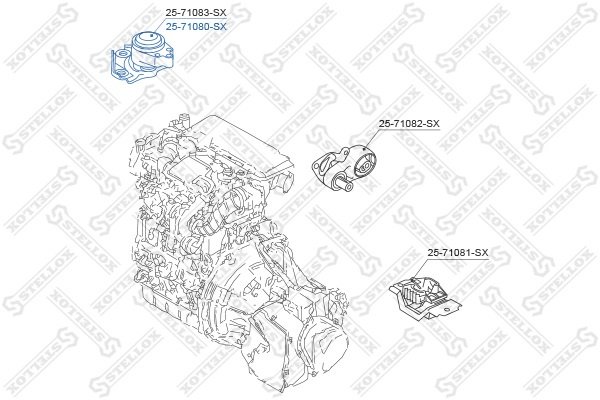 Stellox подушка двигателя 2571080SX
