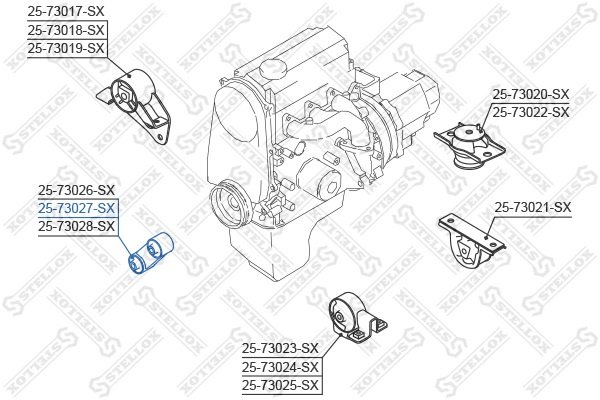 Stellox подушка двигателя 2573027SX