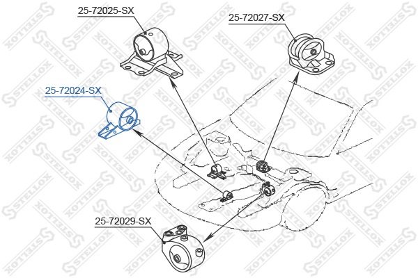 Stellox подушка двигателя 2572024SX