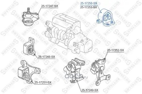 Stellox подушка двигателя 2517250SX