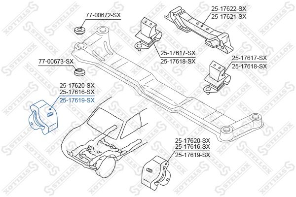Stellox подушка двигателя 2517619SX