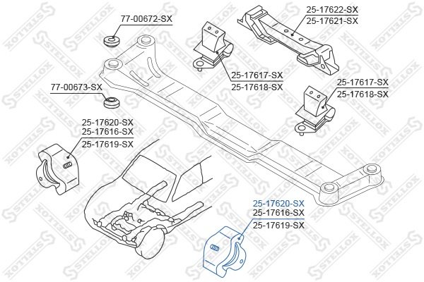 Stellox подушка двигателя 2517620SX
