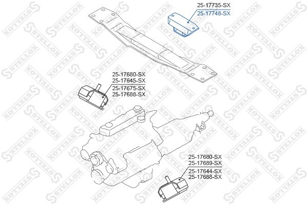 Stellox подушка двигателя 2517748SX