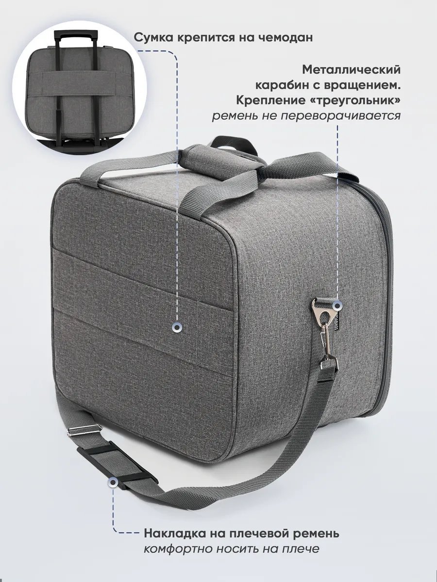 Мини-сумка Pobedabags полиэстер серый купить,NaN
