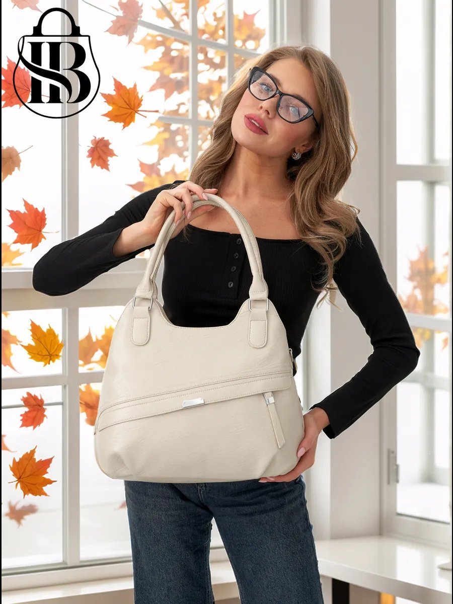 Сумка шоппер ICONIC BAGS искусственная кожа бежевый купить,NaN