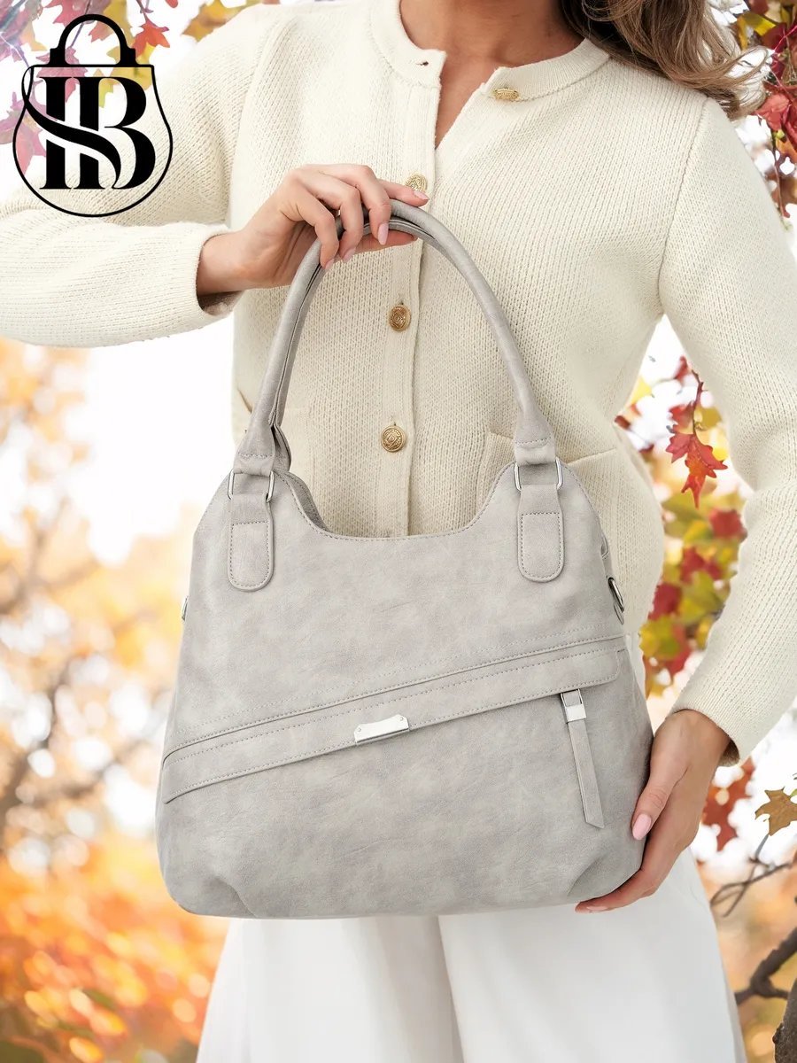 Сумка шоппер ICONIC BAGS искусственная кожа серый купить,NaN