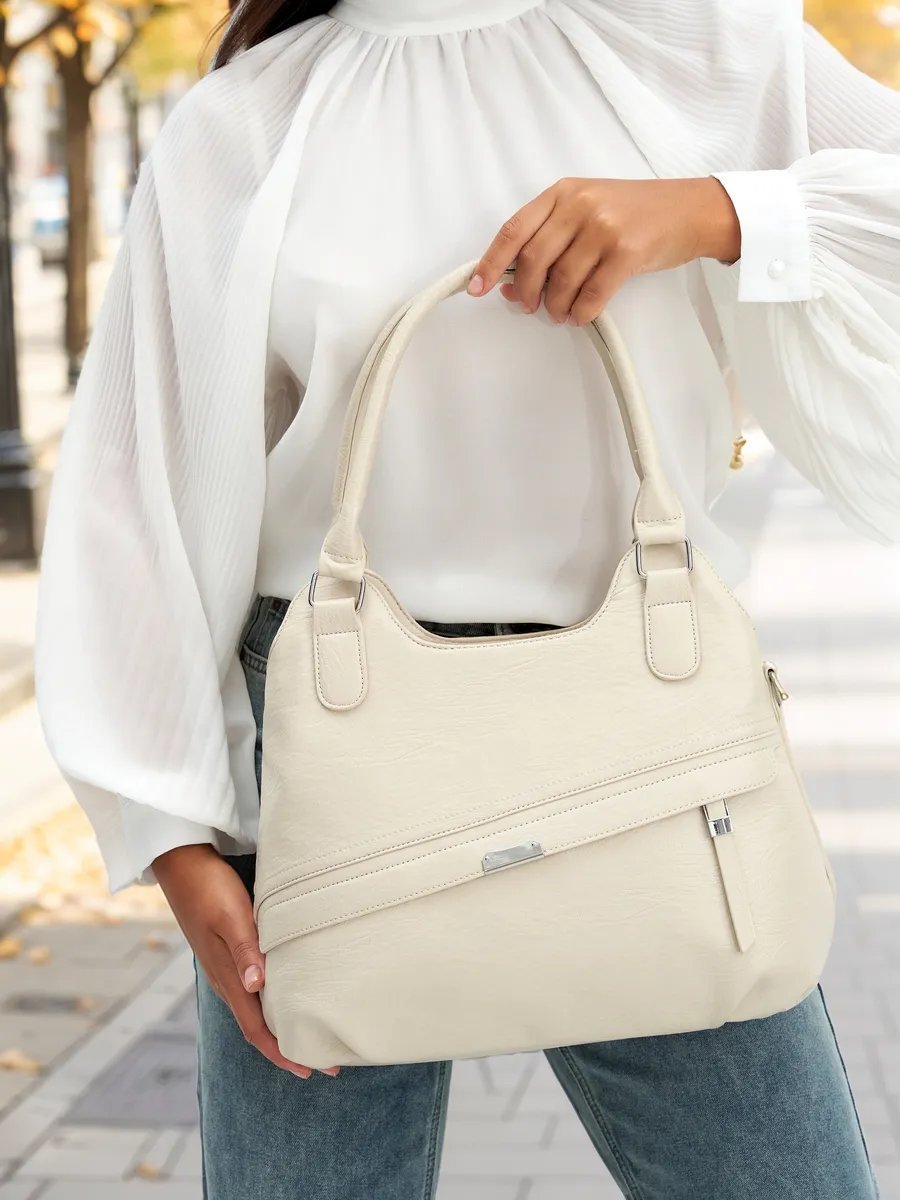 Сумка шоппер ICONIC BAGS искусственная кожа бежевый купить,NaN