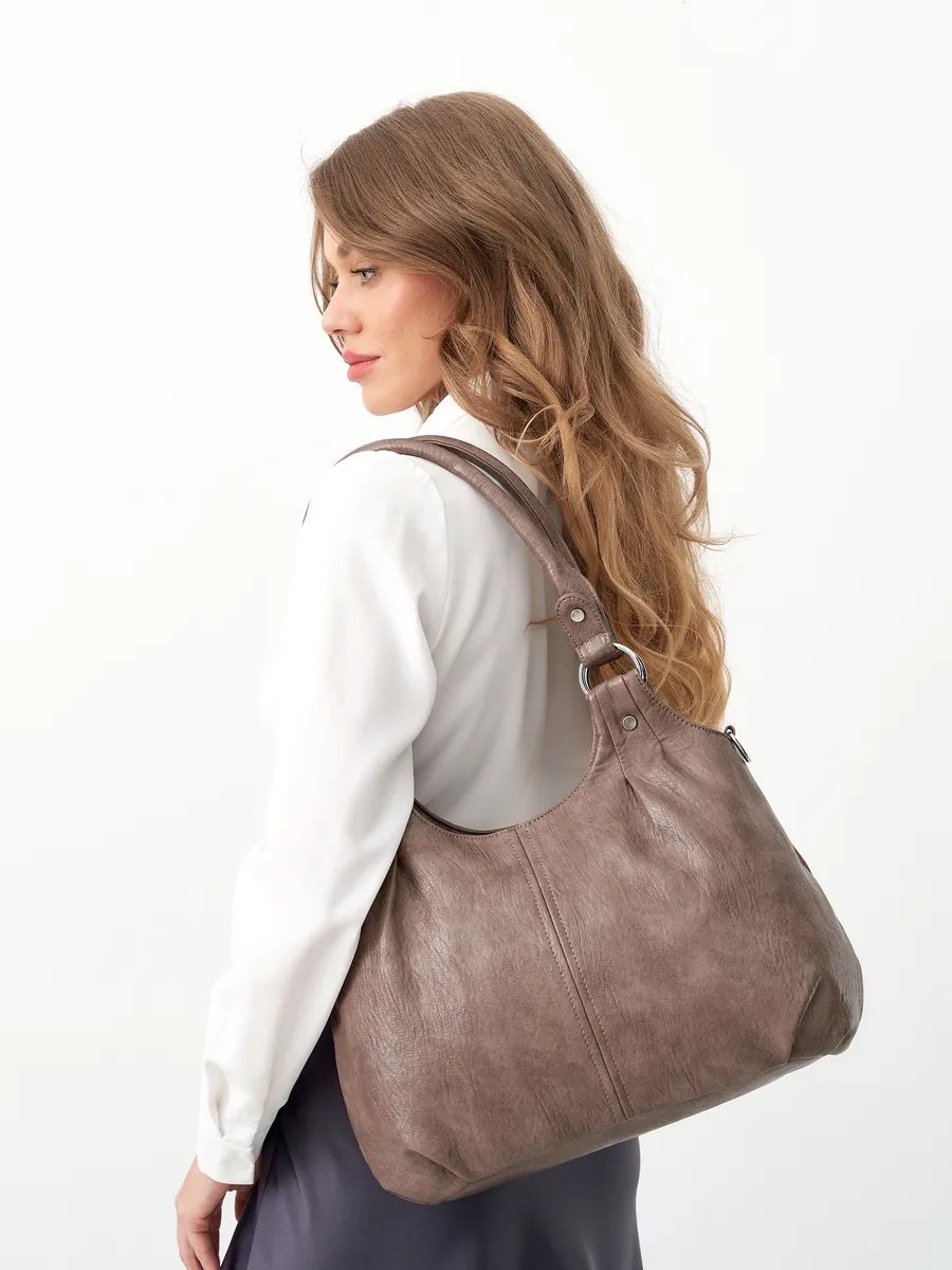 Сумка шоппер ICONIC BAGS искусственная кожа коричневый купить,NaN
