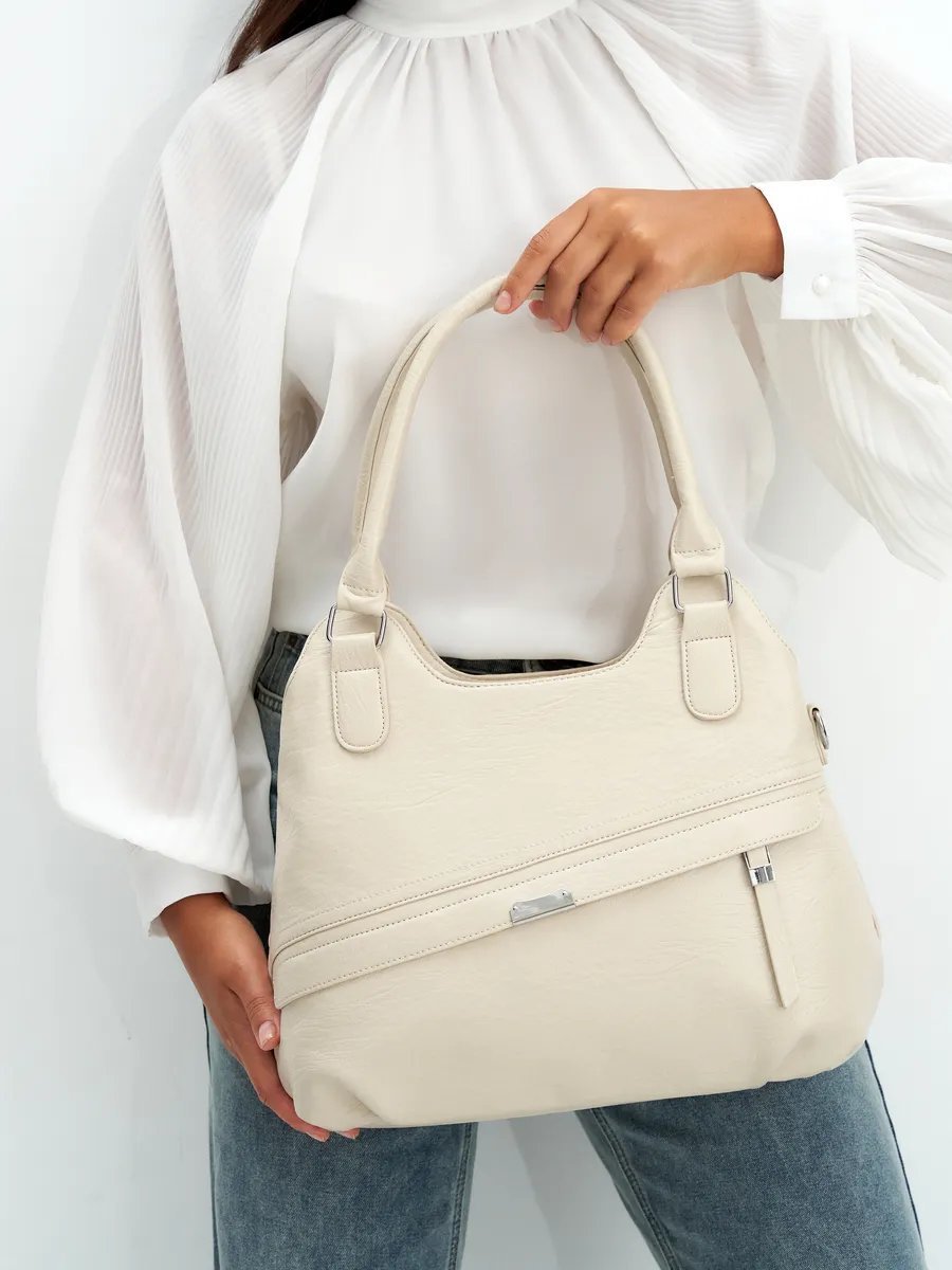Сумка шоппер ICONIC BAGS искусственная кожа бежевый купить,NaN