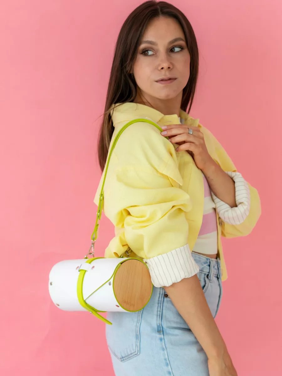 Сумка кросс-боди BECAUSE BAGS натуральная кожа белый купить,NaN