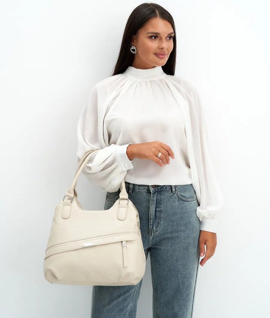 Сумка шоппер ICONIC BAGS искусственная кожа бежевый купить,NaN