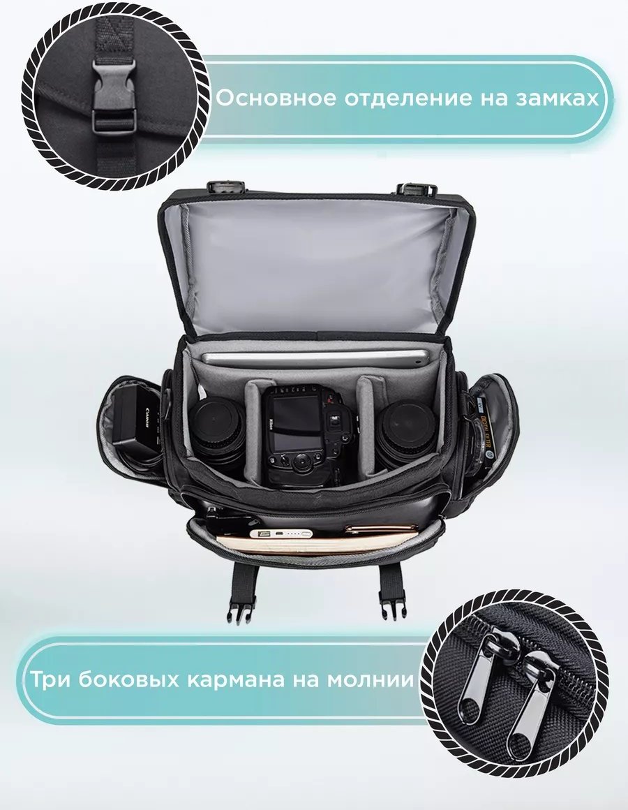 Мини-сумка CADEN BAGS полиэстер черный купить,NaN