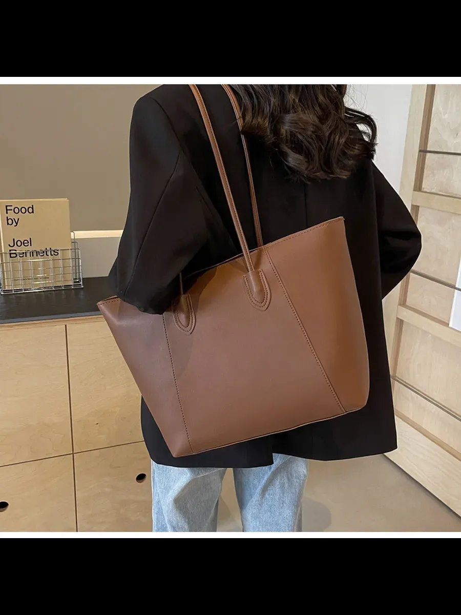 Сумка шоппер TRENDSHOP экокожа коричневый купить,NaN