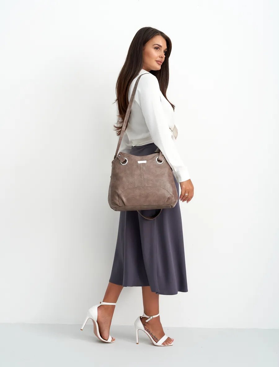 Сумка шоппер ICONIC BAGS искусственная кожа серый купить,NaN