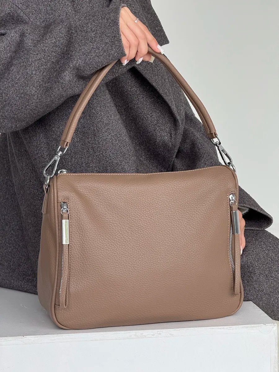 Сумка шоппер VIbags искусственная кожа коричневый купить,NaN