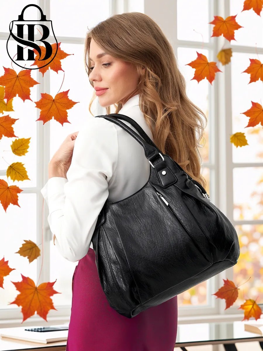 Сумка шоппер ICONIC BAGS искусственная кожа черный купить,NaN