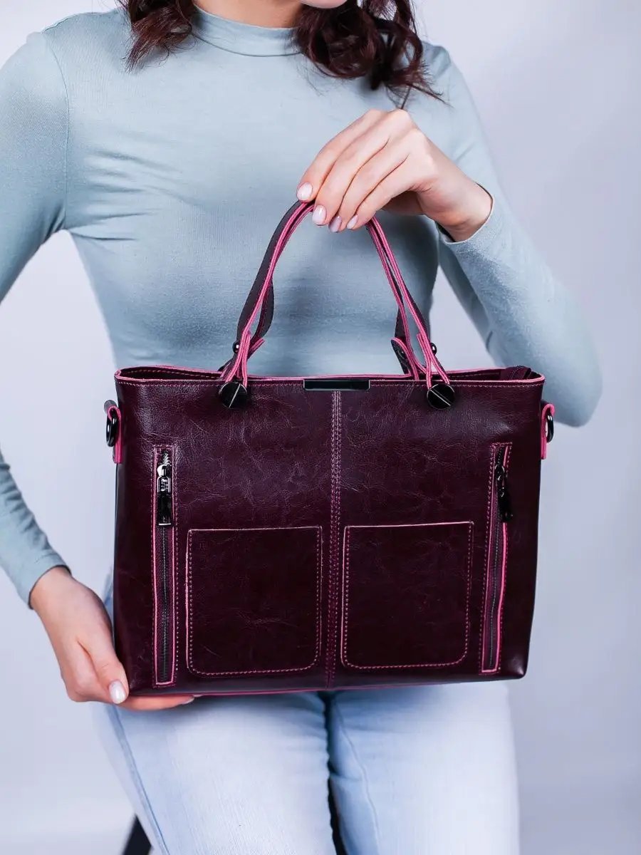 Сумка шоппер Bags.nnov натуральная кожа розовый купить,NaN