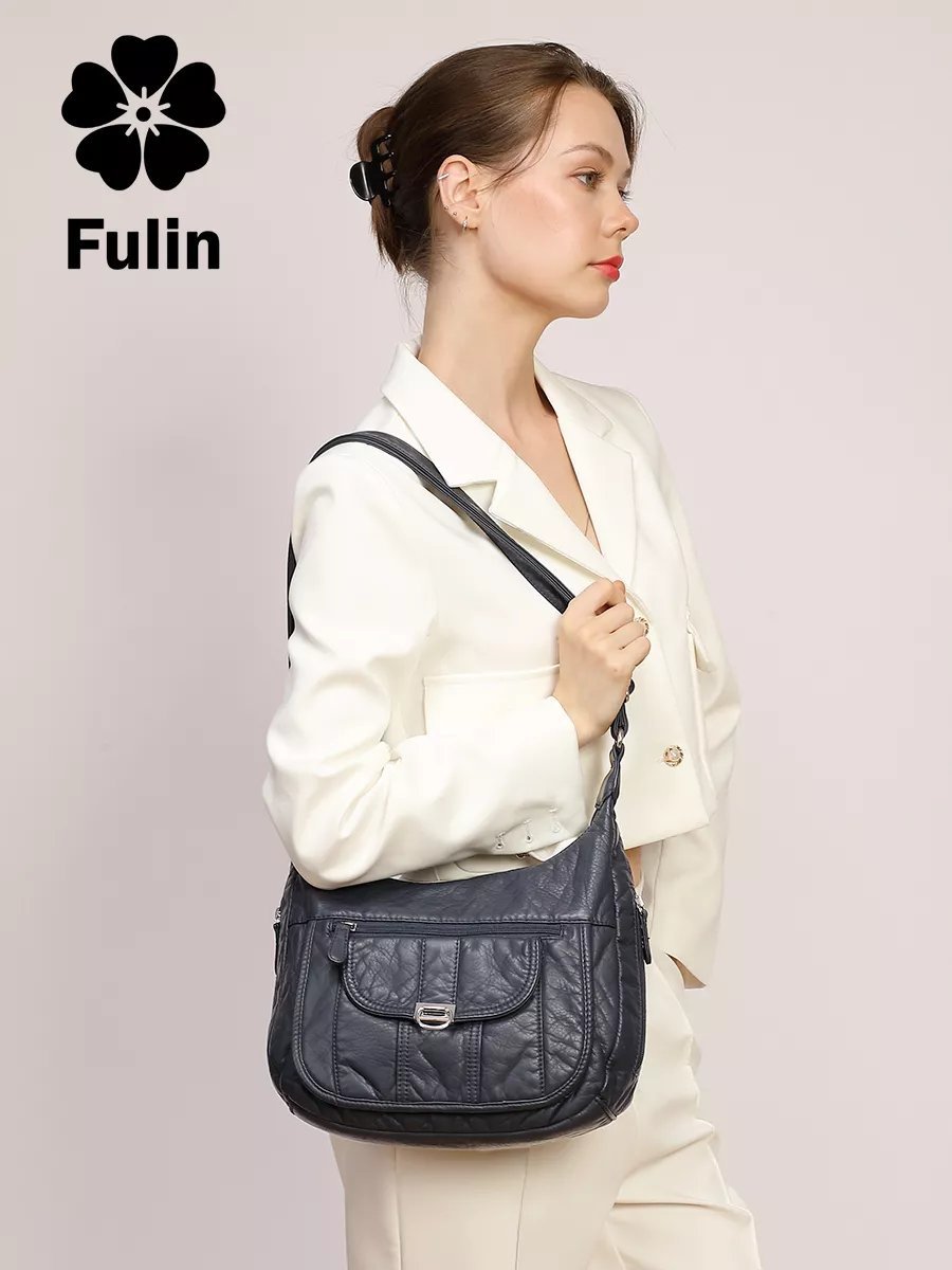 Мини-сумка FULIN экокожа синий купить,NaN