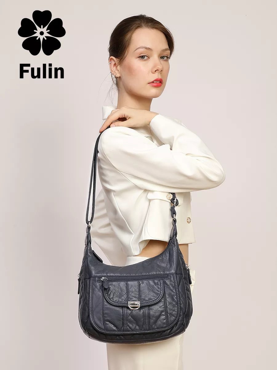 Мини-сумка FULIN экокожа синий купить,NaN