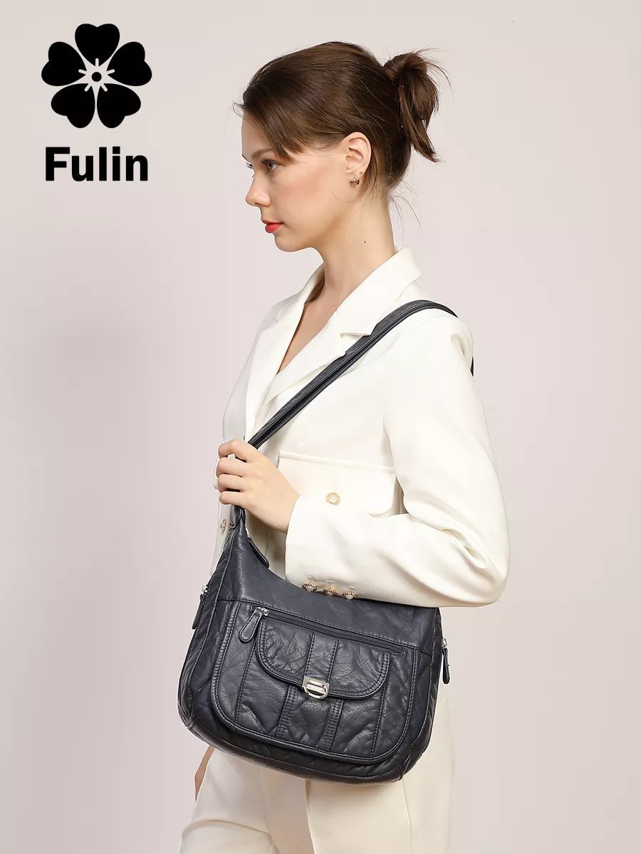 Мини-сумка FULIN экокожа синий купить,NaN