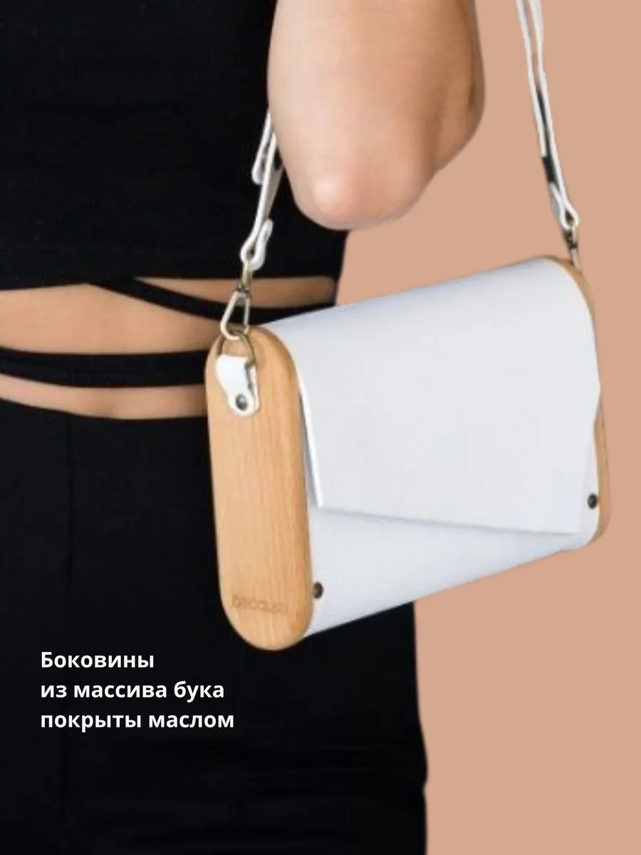 Сумка кросс-боди BECAUSE BAGS натуральная кожа белый купить,NaN