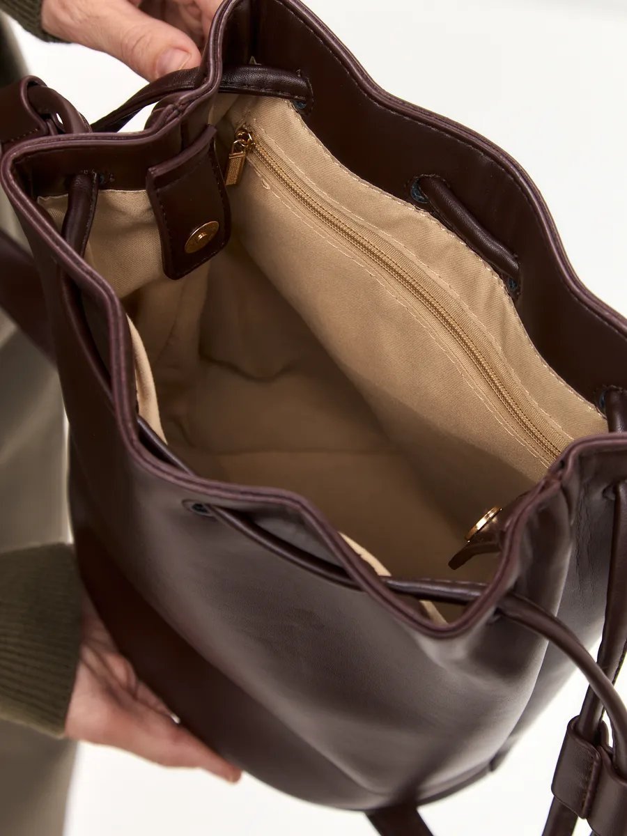 Сумка шоппер 2 BAGS BETTER экокожа коричневый купить,NaN