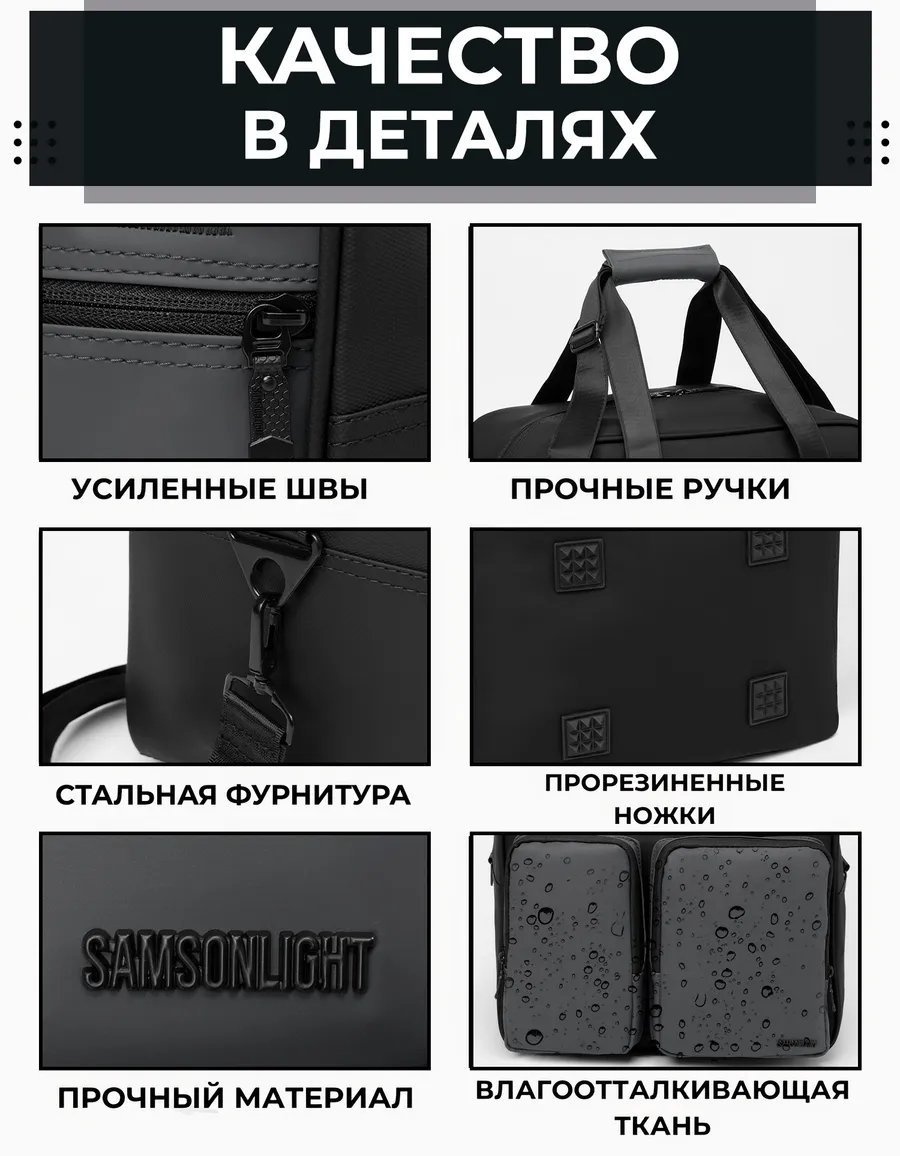 Мини-сумка SAMSONLIGHT полиэстер черный купить,NaN