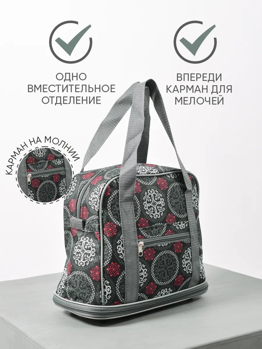 Мини-сумка ЗФТС текстиль серый купить,NaN