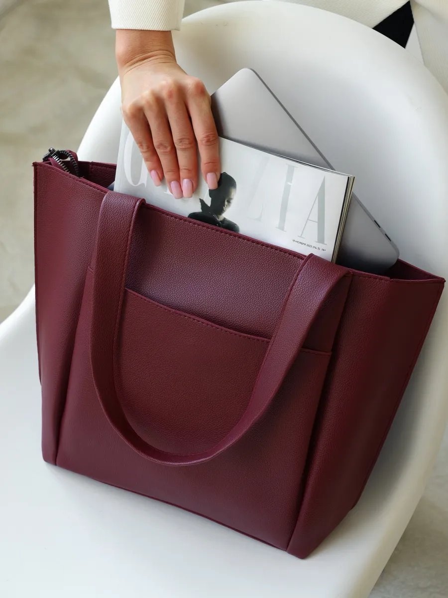 Сумка шоппер New Age Bags экокожа красный купить,NaN