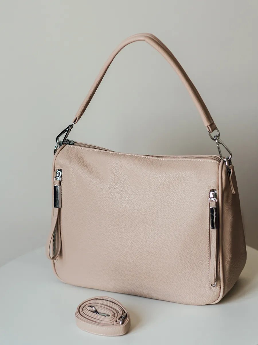 Сумка шоппер VIbags искусственная кожа бежевый купить,NaN