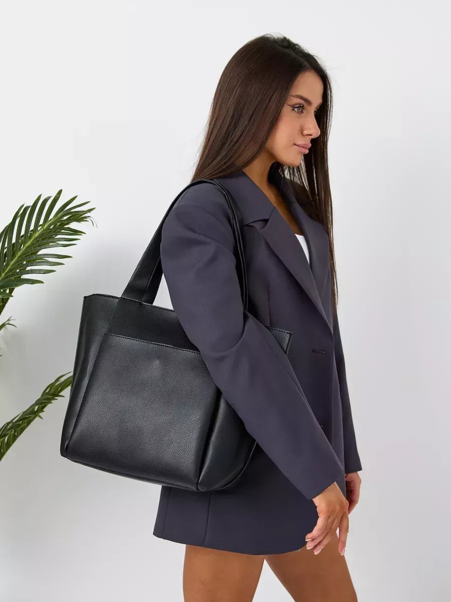 Сумка шоппер BagsPro экокожа черный купить,NaN