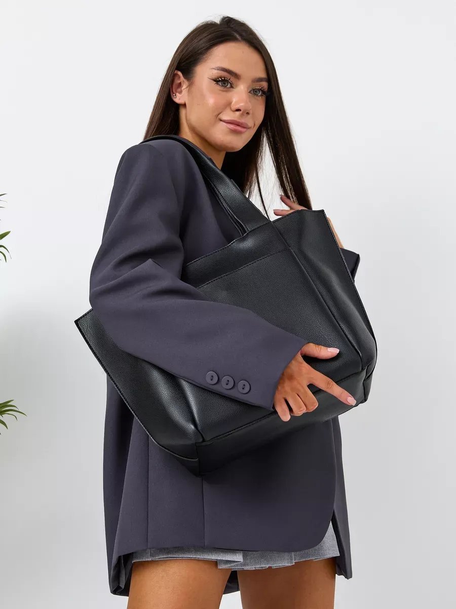 Сумка шоппер BagsPro экокожа черный купить,NaN