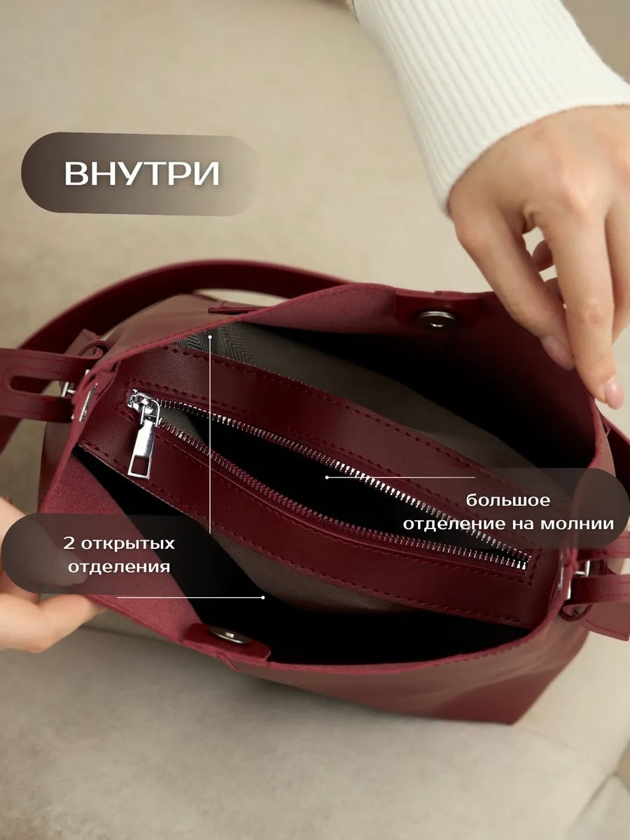 Сумка шоппер New Age Bags экокожа красный купить,NaN