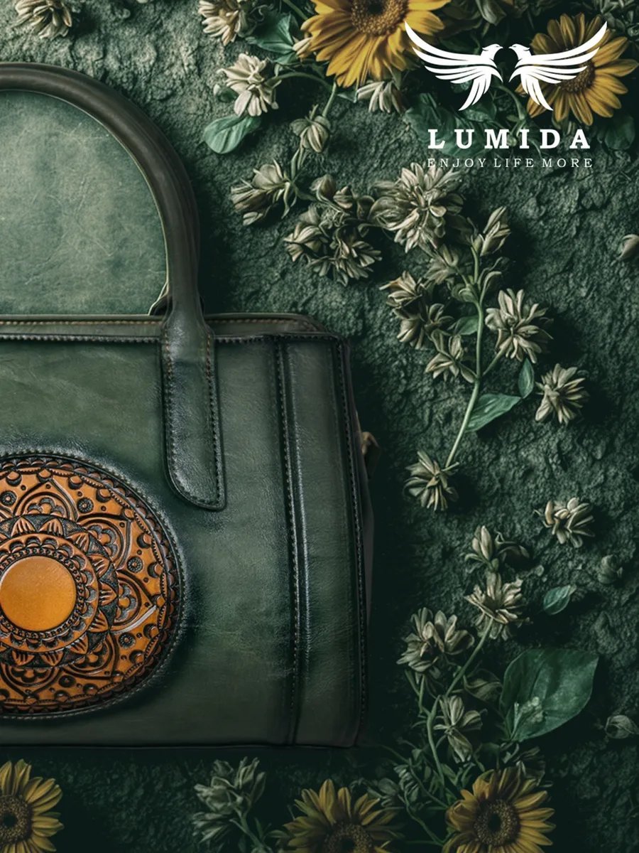 Сумка тоут Lumida натуральная кожа зеленый купить,NaN