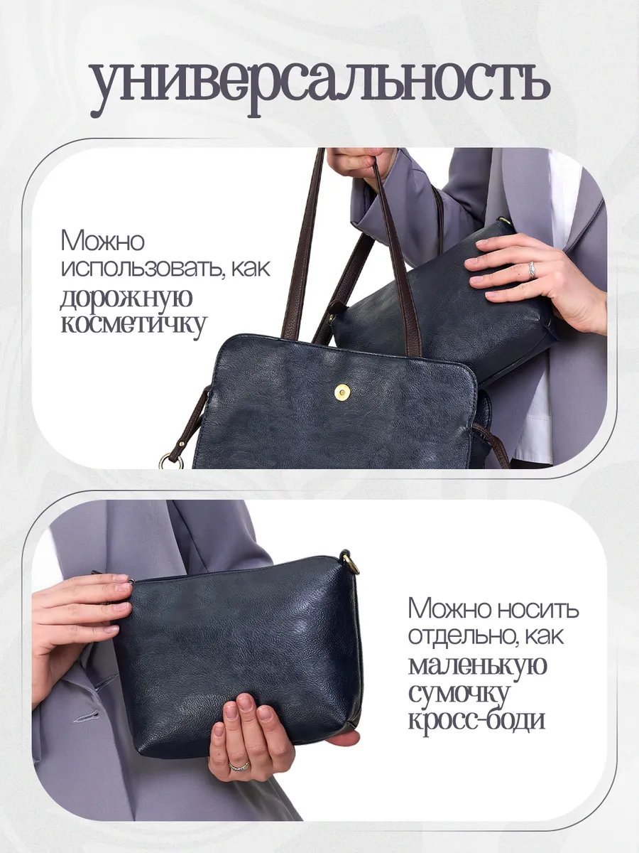 Сумка кросс-боди Chuffed экокожа синий купить,NaN