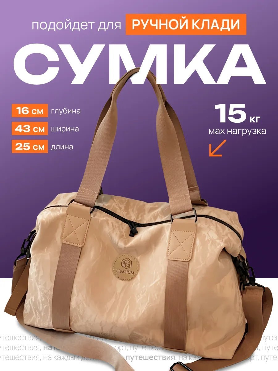 Мини-сумка LIVELIUM текстиль коричневый купить,NaN