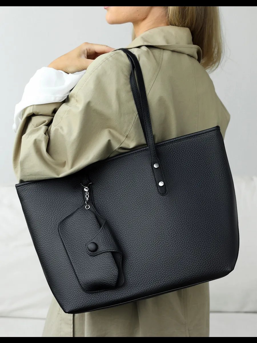 Сумка шоппер New Age Bags экокожа черный купить,NaN