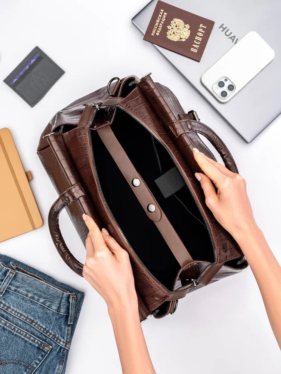 Мини-сумка Meeko экокожа коричневый купить,NaN