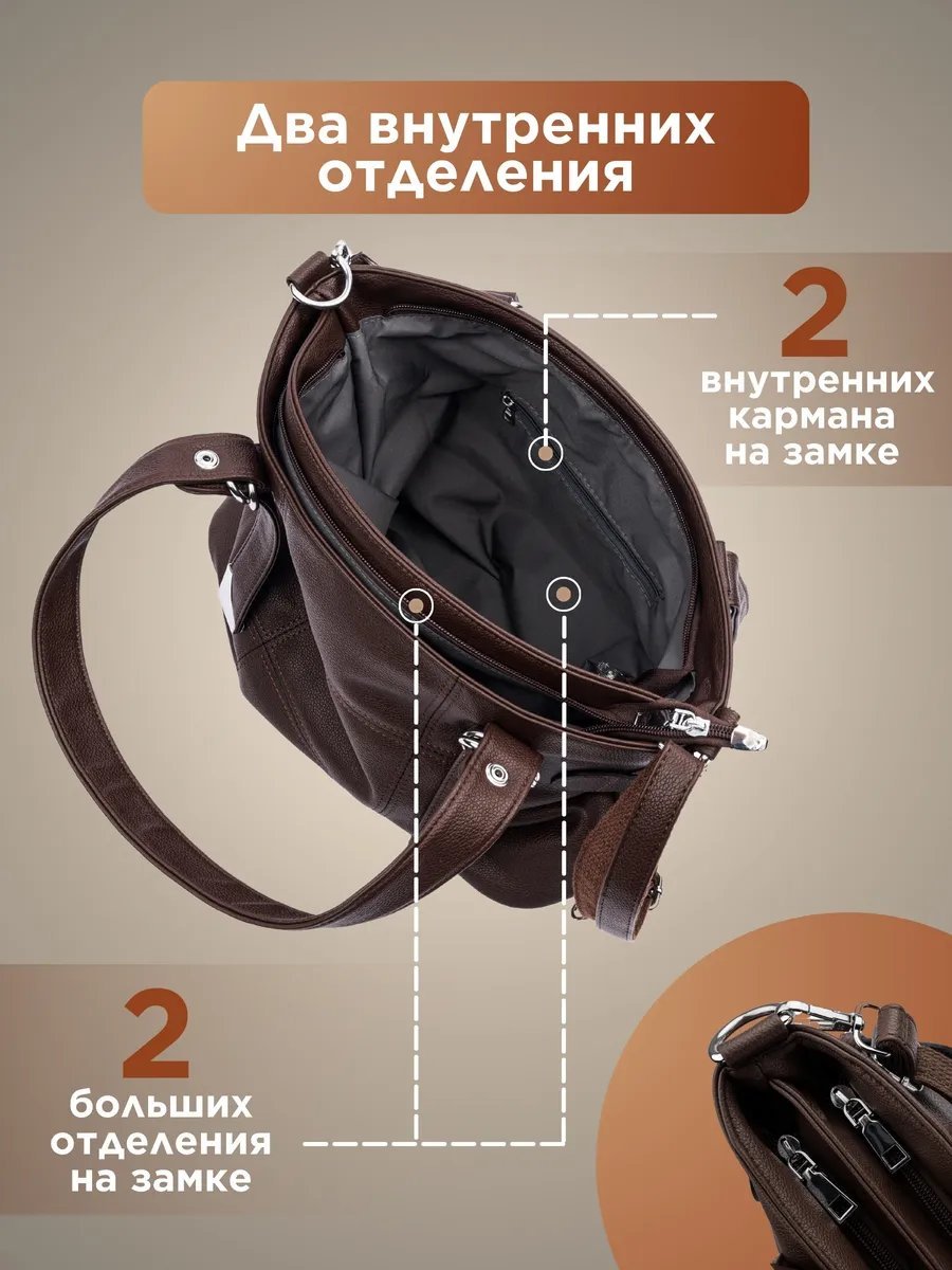 Сумка шоппер CORTICO натуральная кожа коричневый купить,NaN