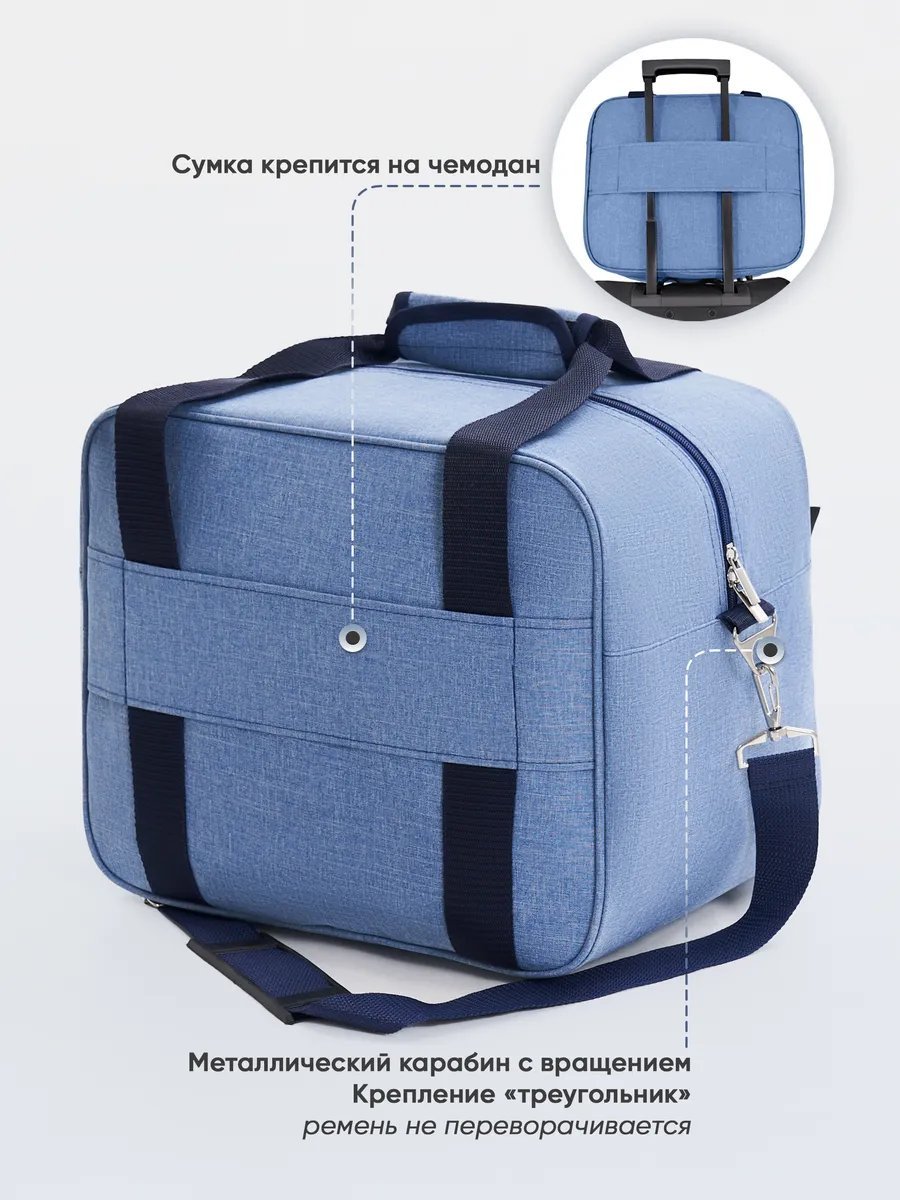 Мини-сумка Pobedabags полиэстер голубой купить,NaN