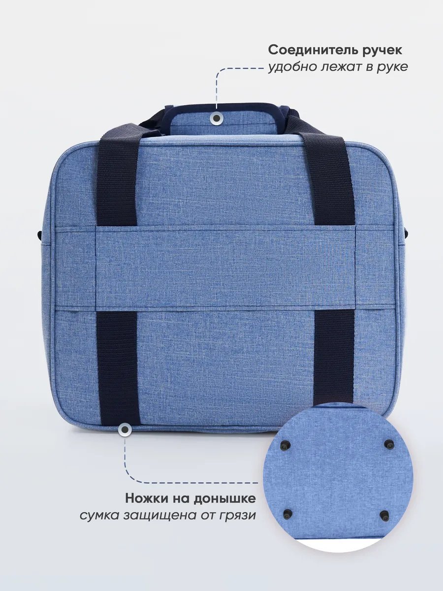 Мини-сумка Pobedabags полиэстер голубой купить,NaN
