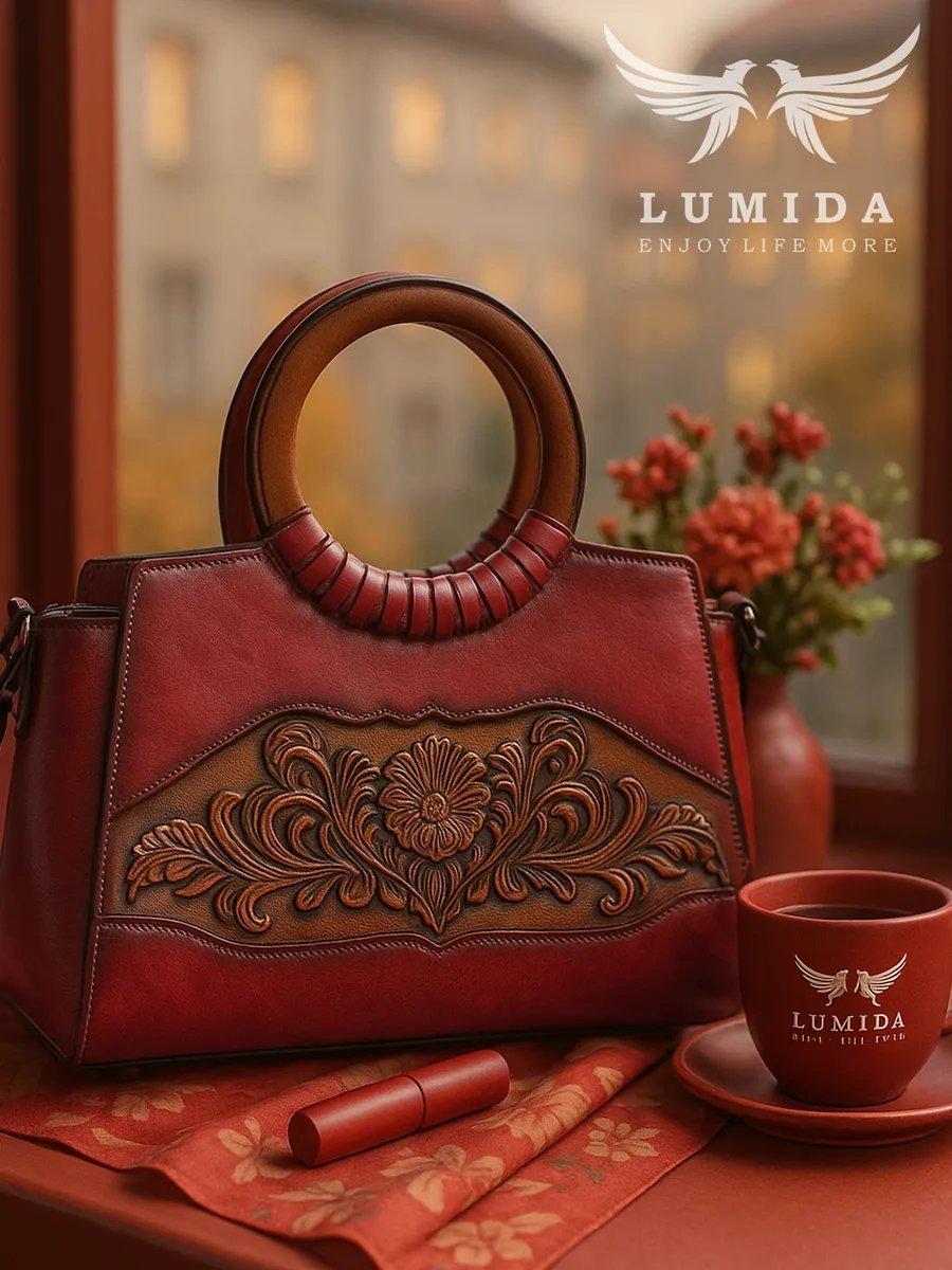 Мини-сумка Lumida натуральная кожа красный купить,NaN