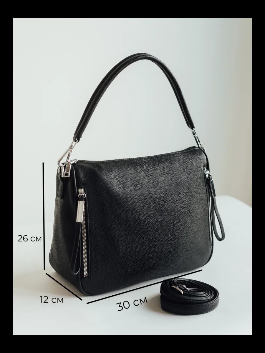 Сумка шоппер VIbags искусственная кожа черный купить,NaN