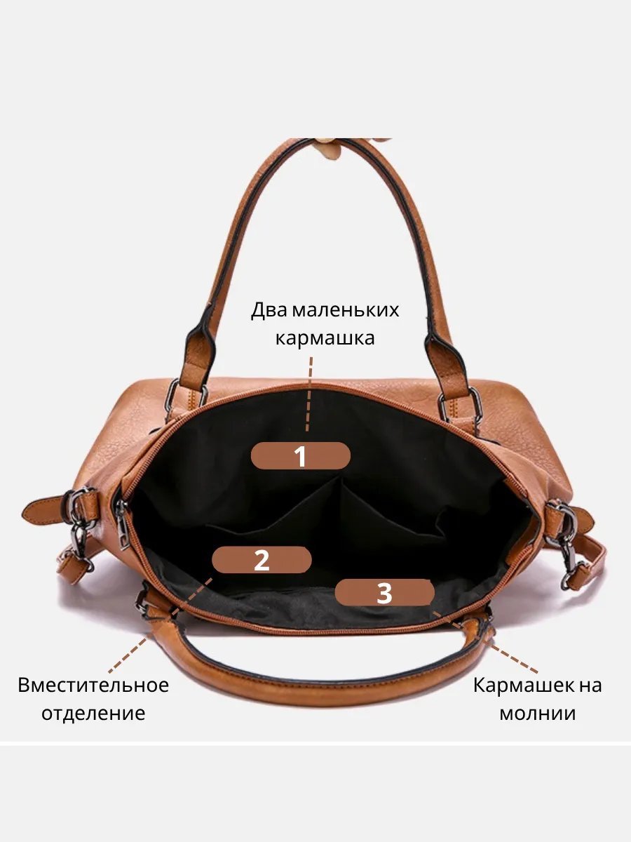 Сумка кросс-боди HINTS OF WHITE экокожа коричневый купить,NaN